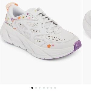 Flower embroidered hokas/nimbus cloud
